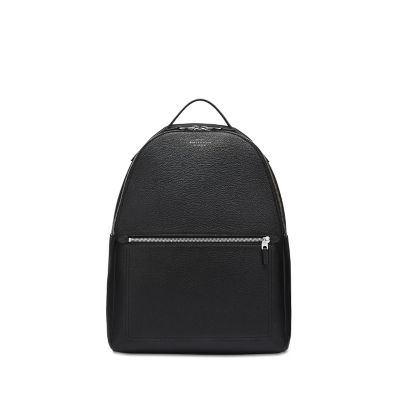 Burlington Small Backpack in black deerskin Smythson