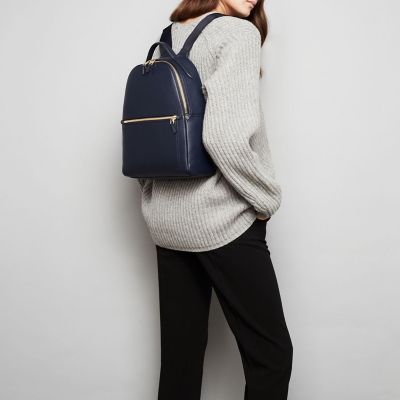 smythson navy & black shoulder bag