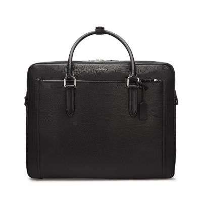 Burlington 48 Hour Travel Bag in black deerskin | Smythson