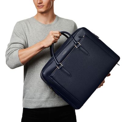 Burlington 48 Hour Travel Bag in black deerskin Smythson