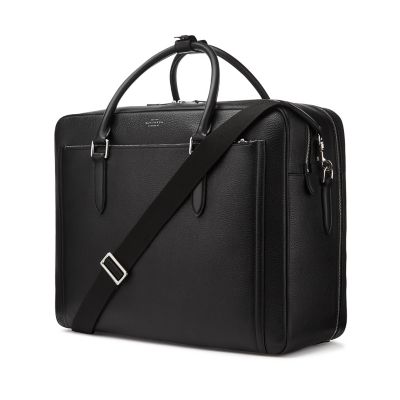 Burlington 48 Hour Travel Bag in black deerskin Smythson