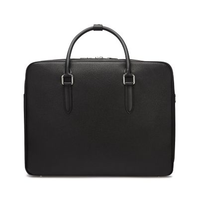 Burlington 48 Hour Travel Bag in black deerskin Smythson