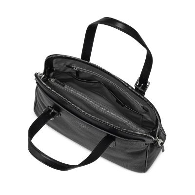 Burlington Business Bag in black deerskin Smythson