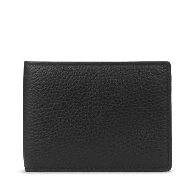 Burlington Slim Currency Wallet in black deerskin Smythson