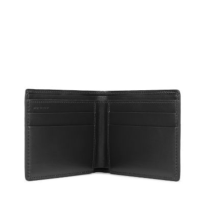 Burlington Slim Currency Wallet in black deerskin Smythson