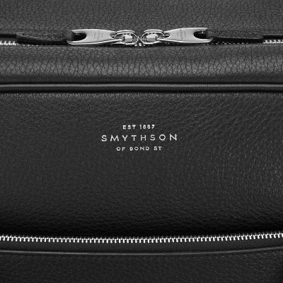 Burlington 24 Hour Travel Bag in black deerskin Smythson