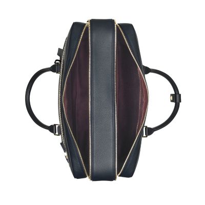 Burlington 24 Hour Travel Bag in navy deerskin Smythson