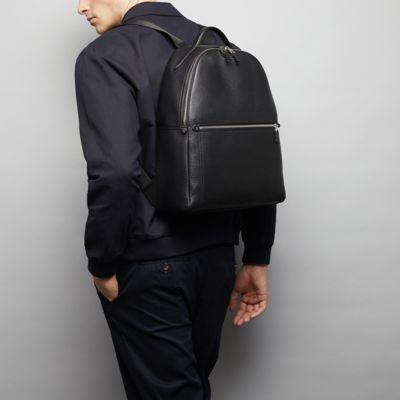 Burlington Backpack in black deerskin Smythson